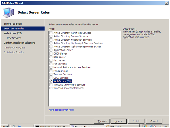 How to install iis 7 on windows server 2008